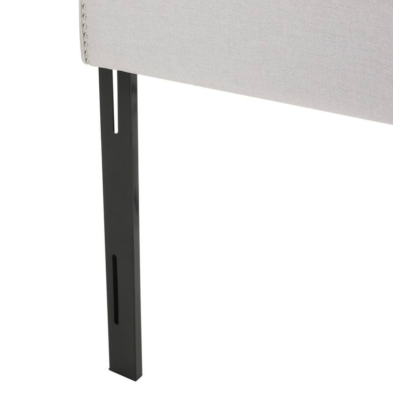 Upholstered Headboard Queen Size, Solid Wood Head Board with Durable Metal Legs