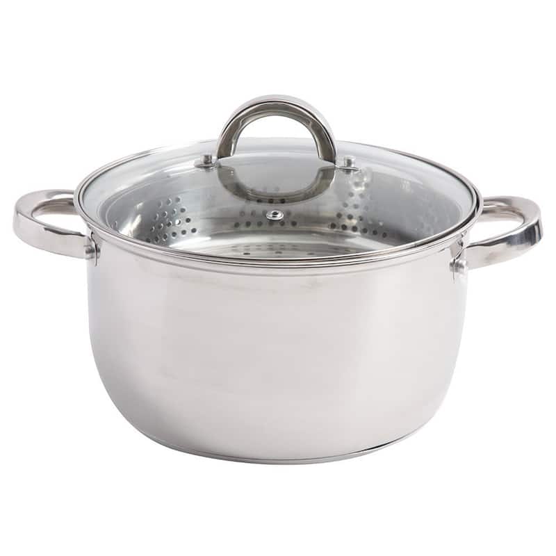 Oster Sangerfield 6 Quart Stainless Steel Casserole Pan with Steamer