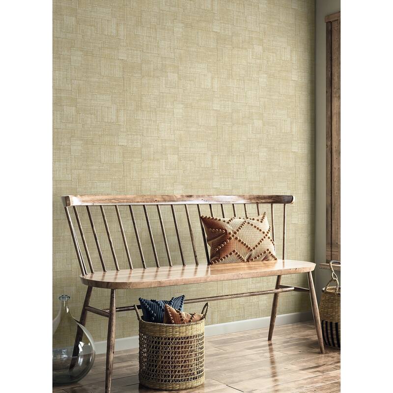 Seabrook Designs Woven Blocks Embossed Vinyl Unpasted Wallpaper