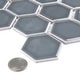 preview thumbnail 13 of 14, Merola Tile Hudson Due 2" Hex Imperial Grey 10-7/8" x 12-5/8" Porcelain Mosaic Floor and Wall Tile