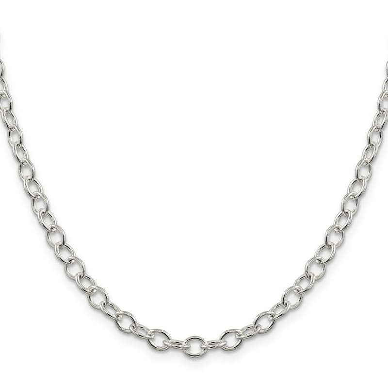 Curata 925 Sterling Silver 5.3mm Oval Cable Chain Necklace