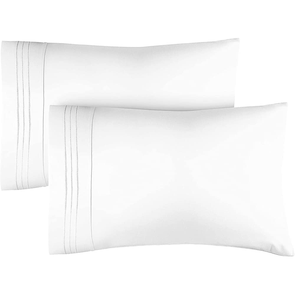 CGK Linens Double Brushed Microfiber Pillowcase Set Ultra Soft (Set of 2)