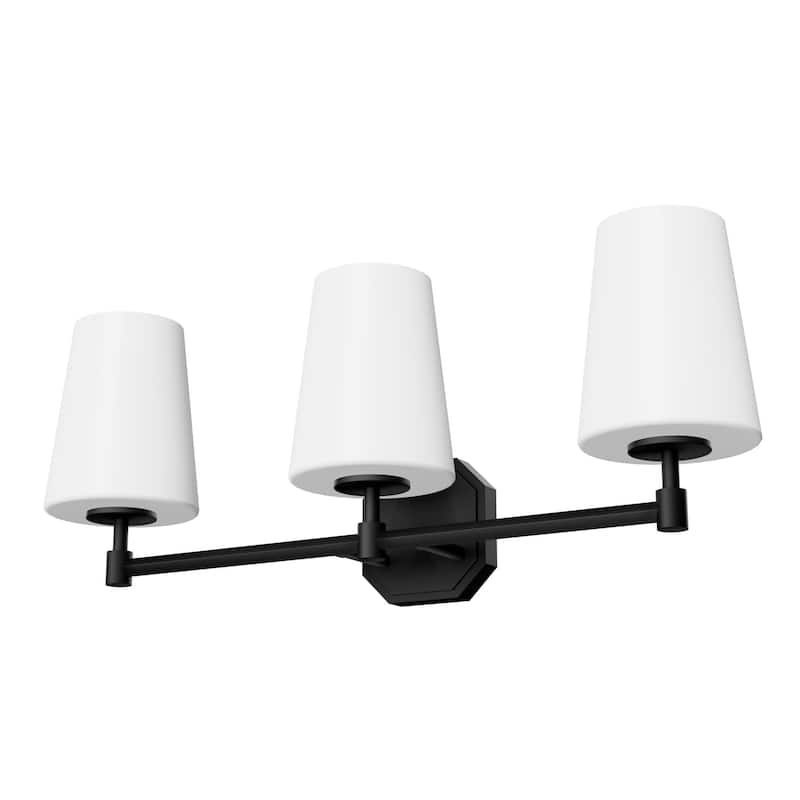 Hunter Nolita Vanity Wall Light - Bathroom - Contemporary, Transitional - White Glass Shades - Damp Rated!