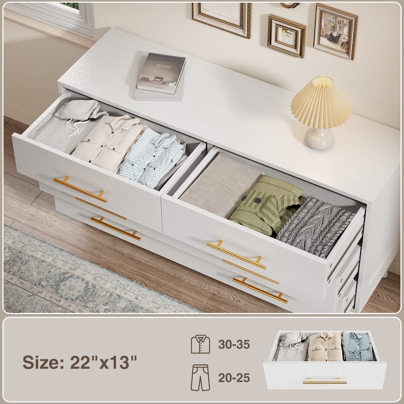 5/6/Chest of Drawers Dresser Modern Drawers with Metal Handles, Wood Storage Dresser for Bedroom, Living Room, Entryway