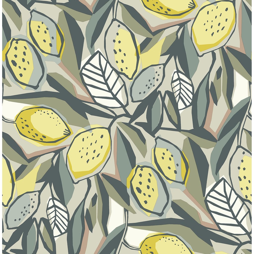 A-Street Prints Meyer Chartreuse Citrus Wallpaper