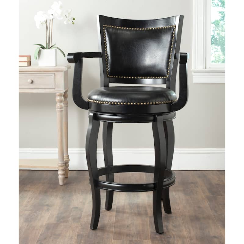 SAFAVIEH Candice Sierra Brown 29-inch Bar Stool - 25Wx24Dx46H - Black/Black