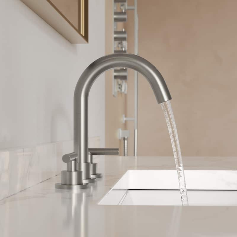 GRANDJOY 8" Mid Arc Widespread 2-Handle Bathroom Faucet