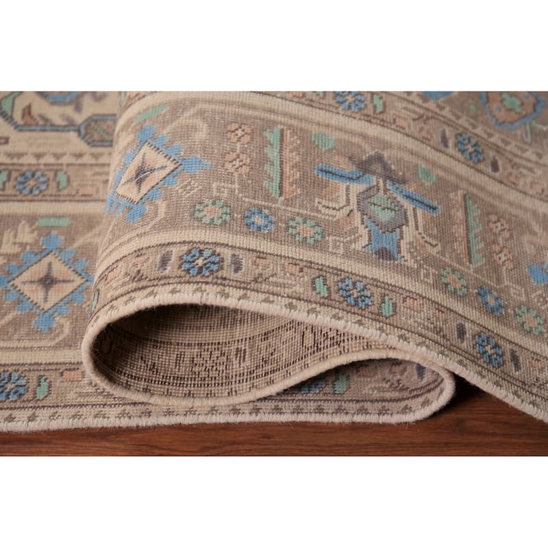 Tabriz Persian Area Rug Hand-Knotted Oriental Beige Wool Carpet - 8'0"x 10'6"