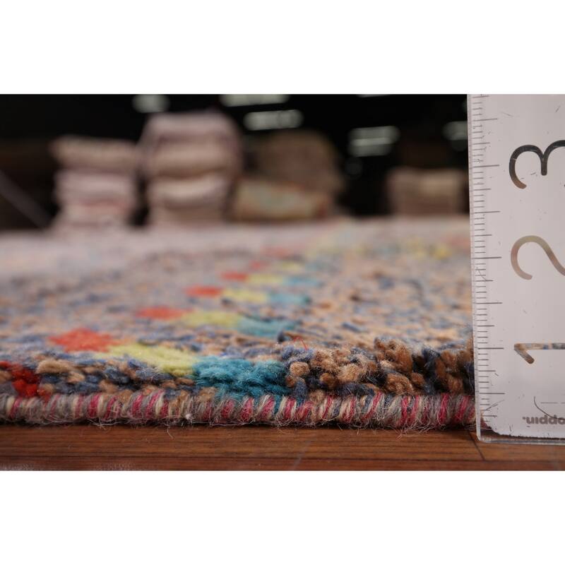 Geometric Plush Moroccan Oriental Area Rug Handmade Wool Carpet - 8'11" x 12'5"