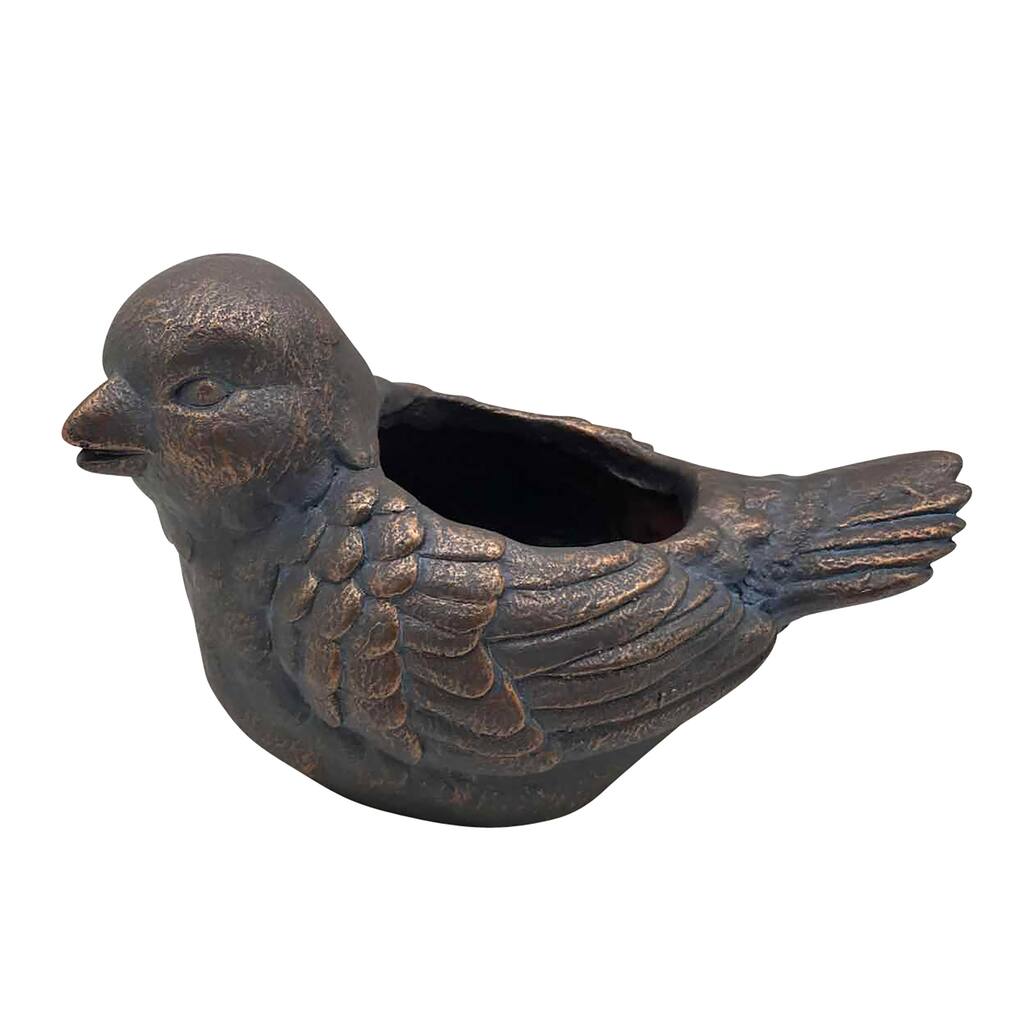 Resin, 14" Bird Planter Gray 9"H - 14.0" x 8.0" x 9.0"