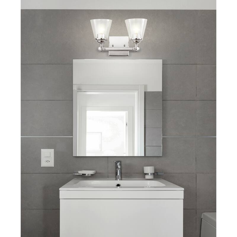August Hurricane Metal/Glass Vanity, Chrome by JONATHAN Y