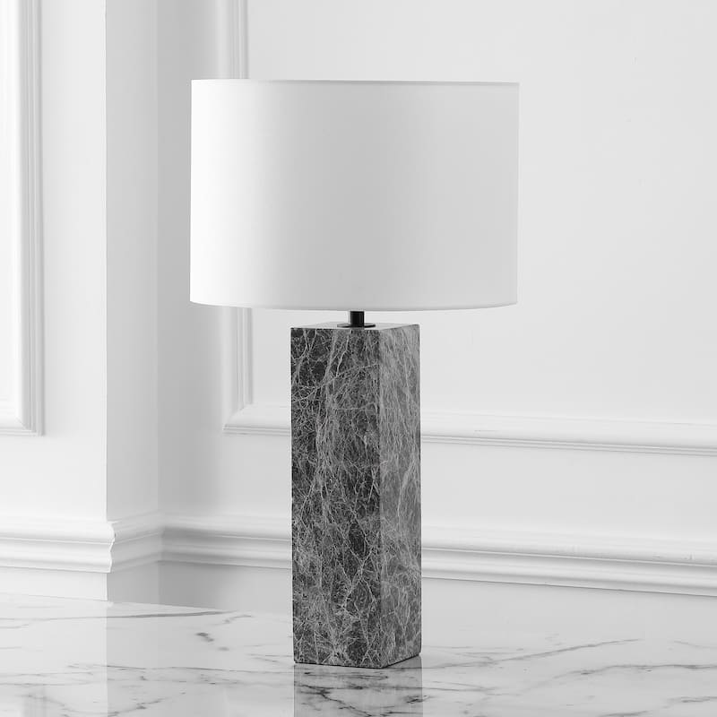 SAFAVIEH Couture Poloma Square Marble Table Lamp - 16"W x 16"D x 27"H