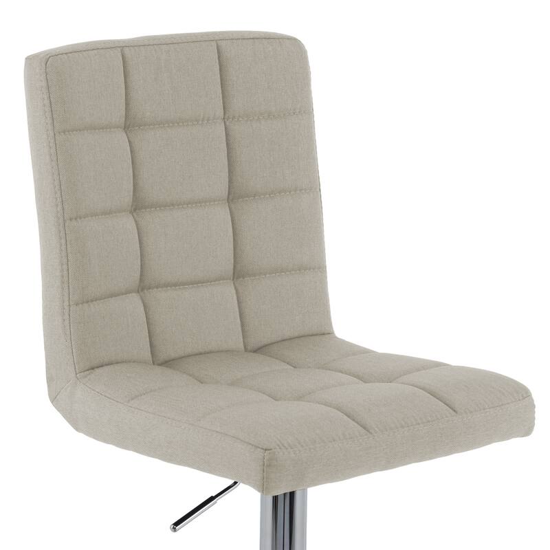 Set of 2 Gas Lift Upholstered Adjustable Barstool
