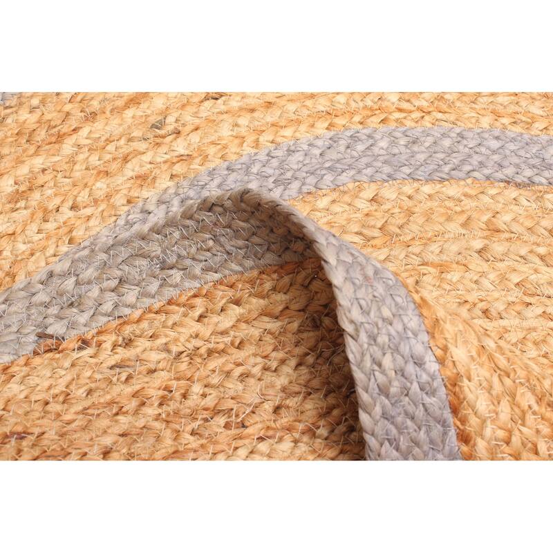 ECARPETGALLERY Braided Weave Palas Denizli Tan Jute Rug - 3'0 x 3'0
