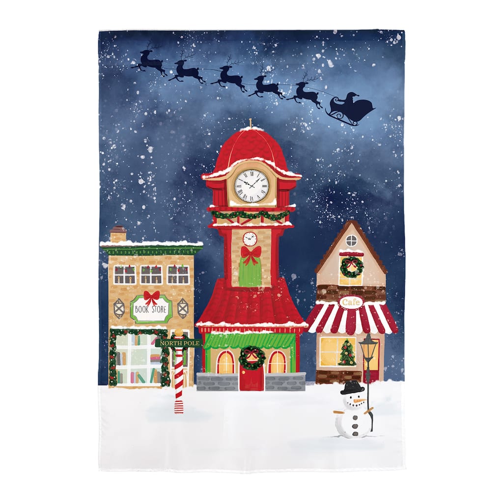 12.5 in. x 18 in. Christmas Eve Burlap Garden Flag - Multicolor - 12.5 in x 18 in