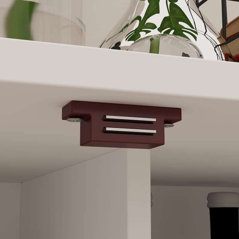 Maximize Kitchen Space: Rotating Shelves Chic White Cabinet Bookshelf - 31.5"x72.2"