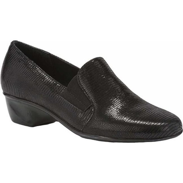 Walking Cradles Women's Teri Loafer Black Lizard Patent Print Leather