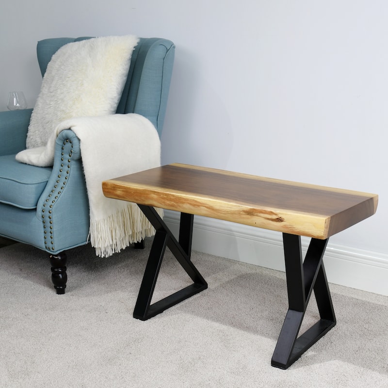 Natural Wood Rectangle Bench