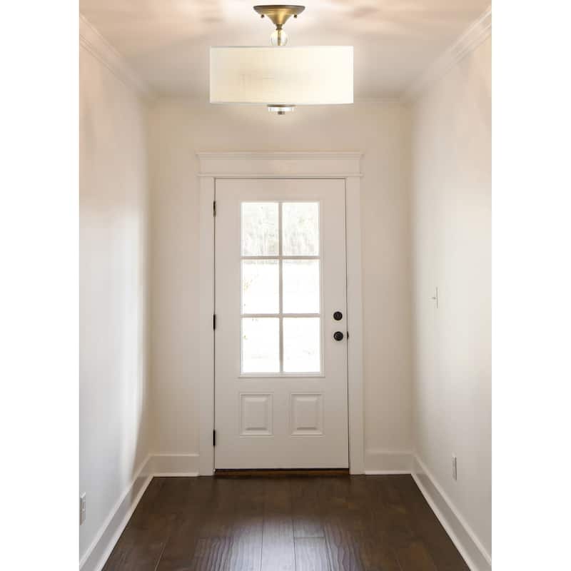 Marc Metal LED Semi Flush Mount, Oil Rubbed Bronze/White by JONATHAN Y