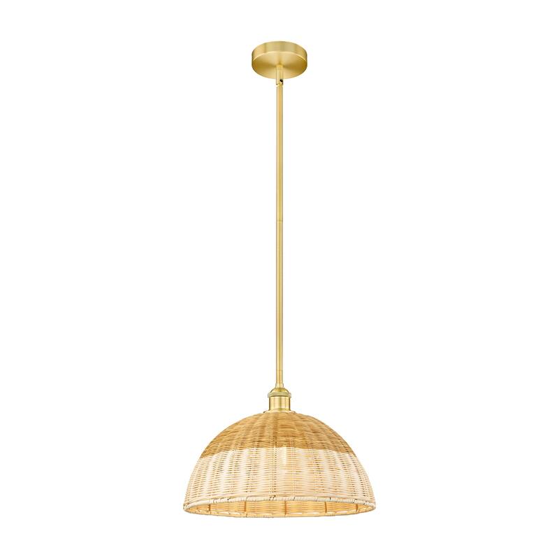 Innovations Lighting Endless Possibilities Edison - Bristol Natural II - 1 Light 16" Stem Hung Mini Pendant - Satin Gold/Natural