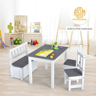 Wooden Play Table, Kids Table and Chairs, Activity Table for Kids