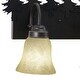 preview thumbnail 10 of 10, Yosemite 3-Light 24.75 in. W Burnished Bronze Rustic Cabin Bathroom Vanity Lighting Fixture Amber Flake Glass Shade, Tree Motif