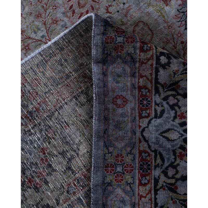Overton Hand Knotted Wool Vintage Inspired Modern Contemporary Overdyed Gray Area Rug - 8' 1" x 10' 0"