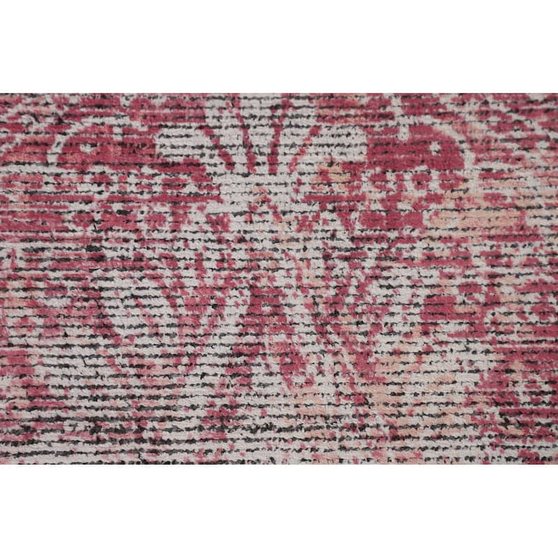 Pink Abstract Modern Area Rug Hand-Knotted Wool Carpet - 8'1"x 11'5"