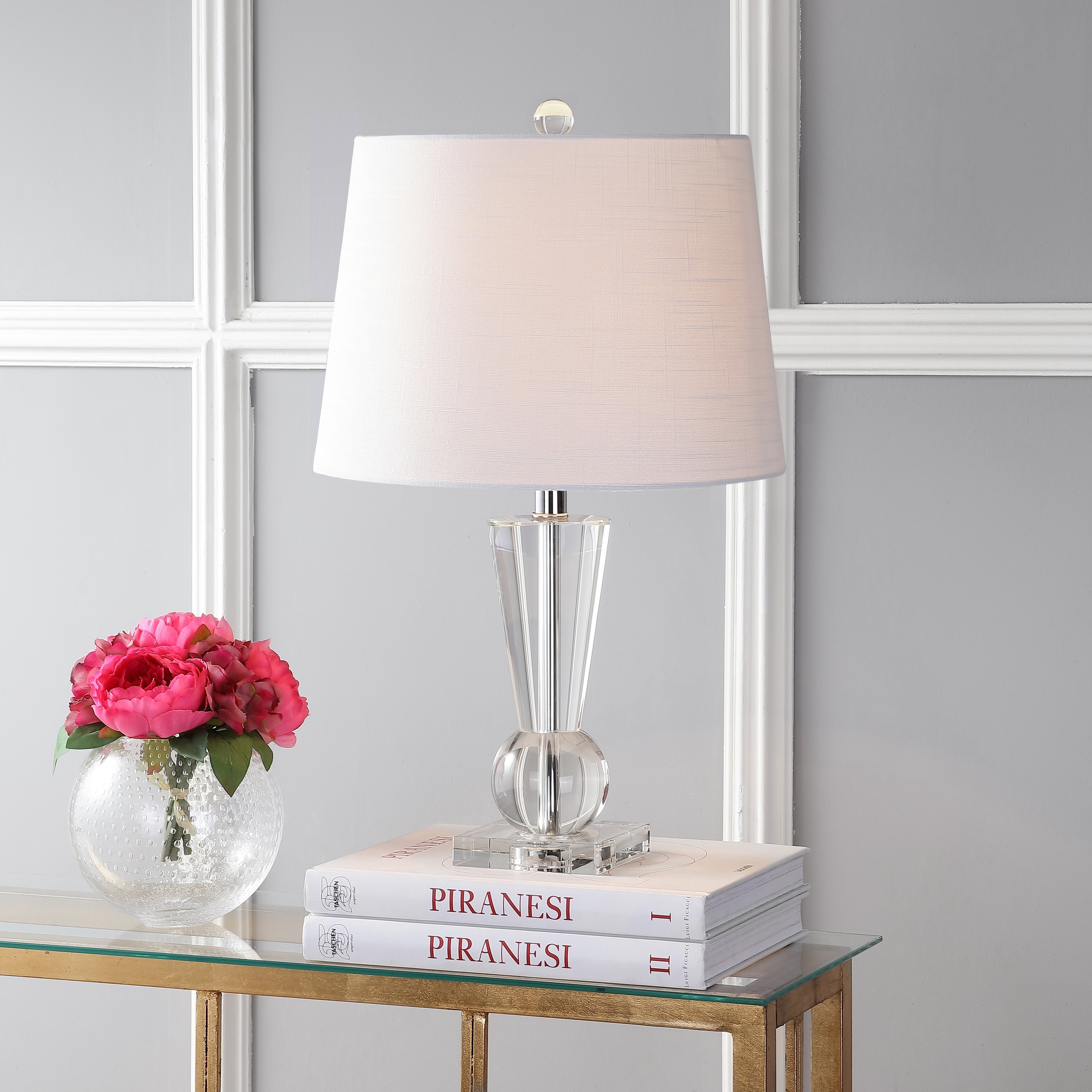 JONATHAN Y Ashley 22" Crystal LED Table Lamp, Clear