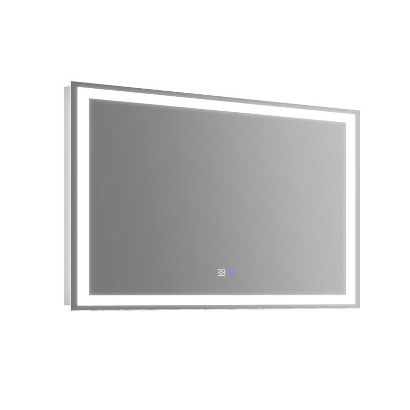 Wall Mounted Bathroom Rectangle Front And Back light LED Mirror With Anti Fog And Dimmable