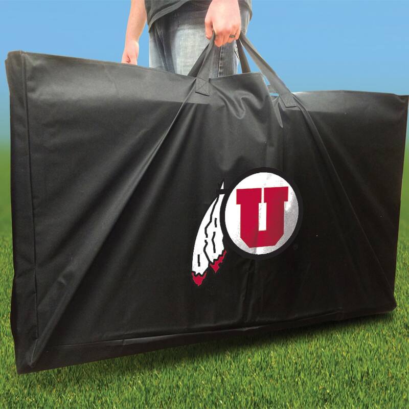Utah Utes Striped Outdoor Cornhole Board Set