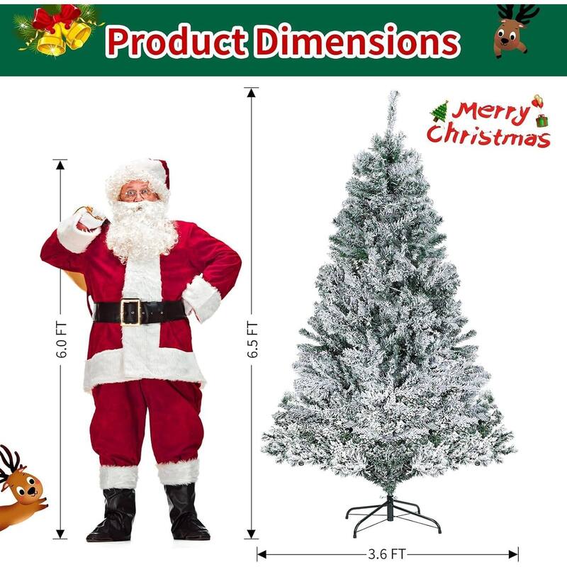 6.5ft Pre-Lit Artificial Tree Christmas Tree, 8 Modes, 720 Tips