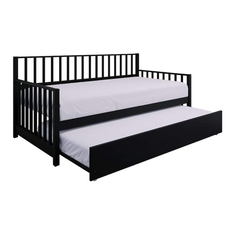 CraftPorch Classic Wooden Twin Size Daybed With Trundle