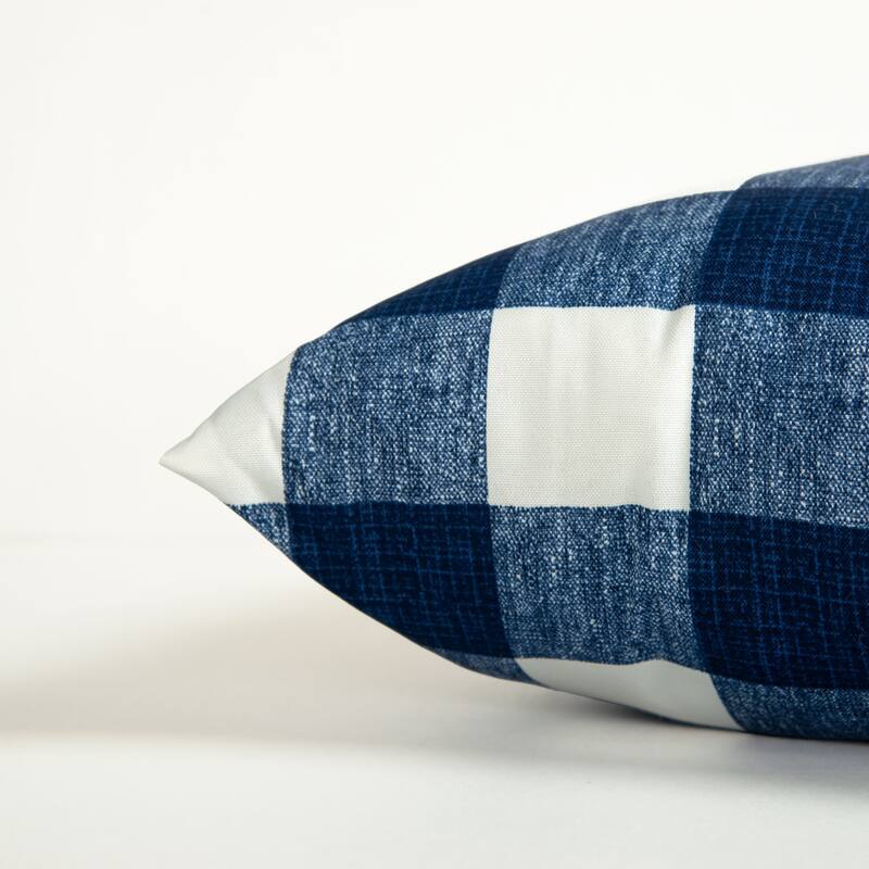 Rizzy Home Plaid Transitional Outdoor Throw Pillow