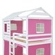 preview thumbnail 16 of 17, Playhouse & Beautiful Design Wood House Bed with Build-in Ladder, Surdy Construction, Pink