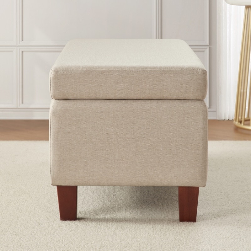 Hamilton Upholstered Rectangle Storage Ottoman with Hinge Lid - 40" x 15" x 16"