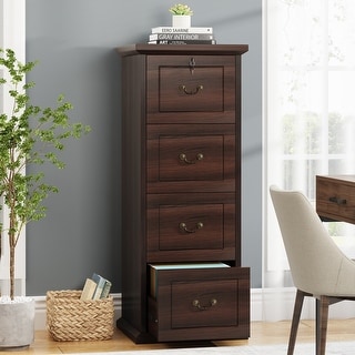 4-Drawer File Cabinet Filing Cabinet with Lock, Vertical File Cabinet ...