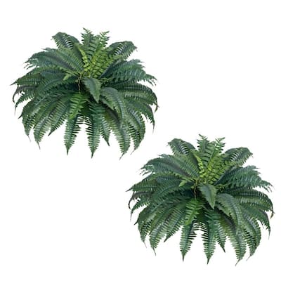 Green Artificial Silk Fabric Large Boston Fern Plant with Lush Branches