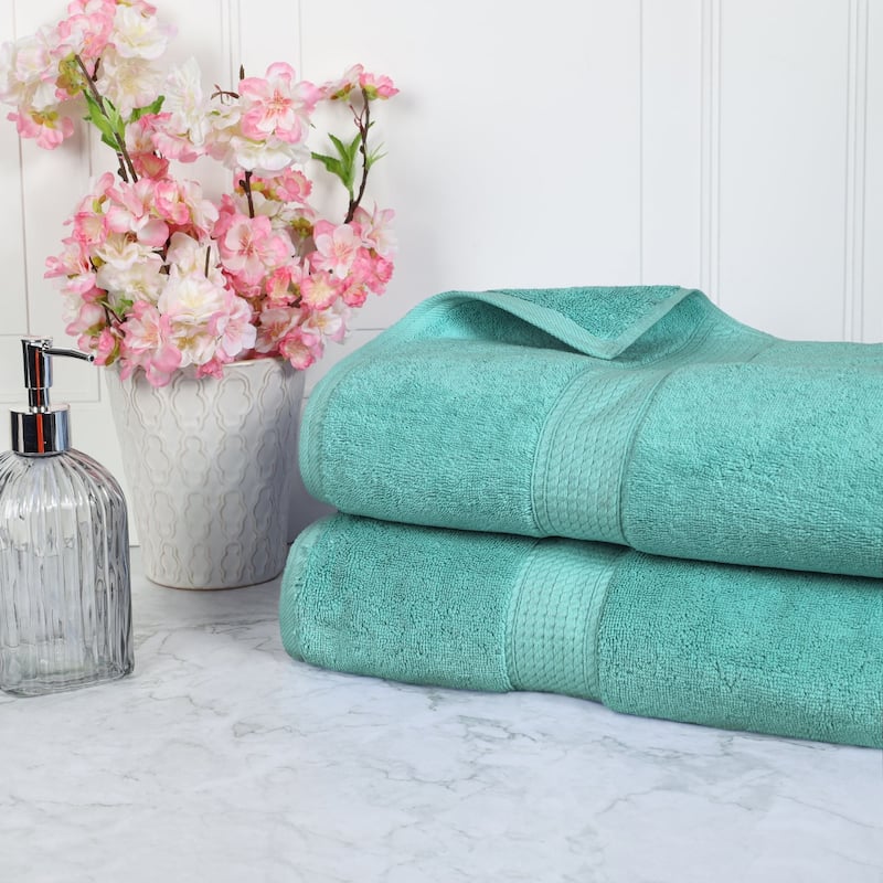 Blue Nile Mills Luxury 2-Piece Egyptian Cotton Bath Sheet Set, Thick Absorbent Oversized Bathroom Towels