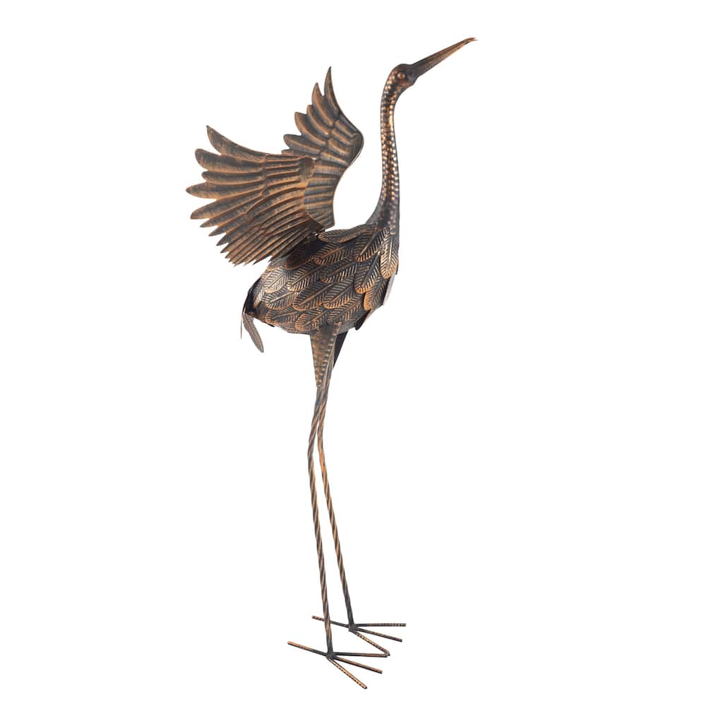 Flying Crane Garden Statue Handcrafted with Stakes Included by Pure Garden