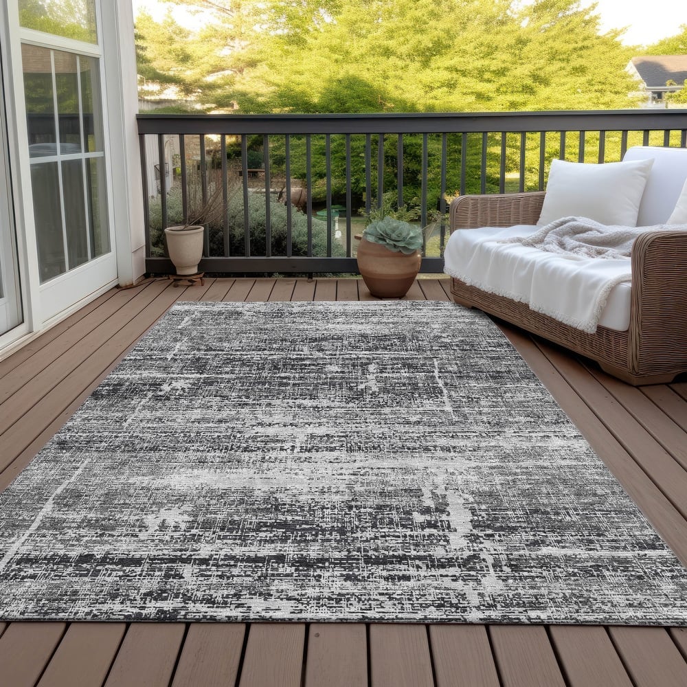 Machine Washable Indoor/ Outdoor Chantille Solid Ombre Rug