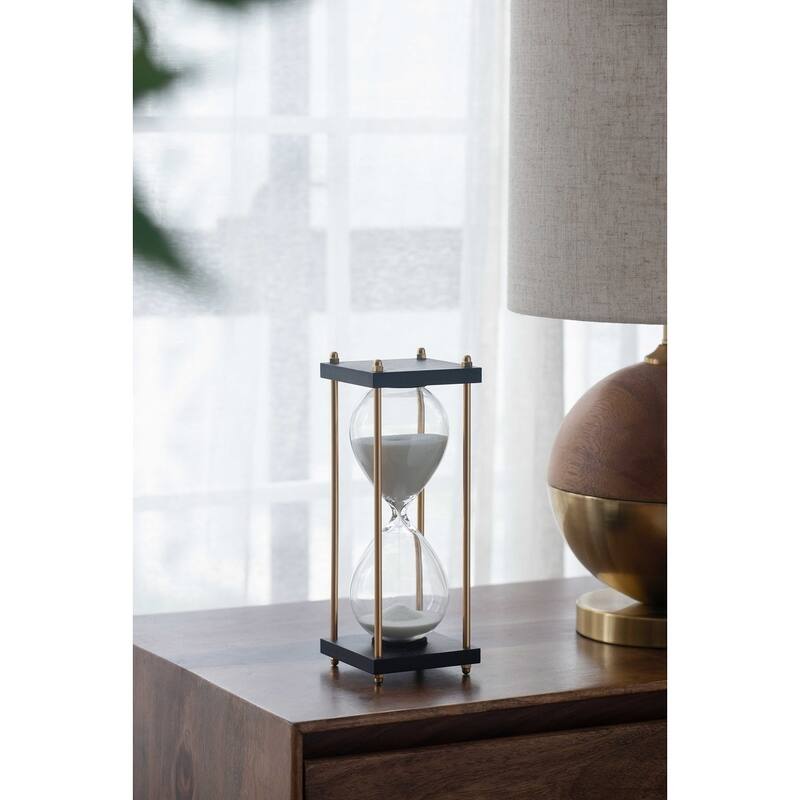 Set of 2, 4x4x9" Hour Glass In Stand (Approx.30Minutes), White