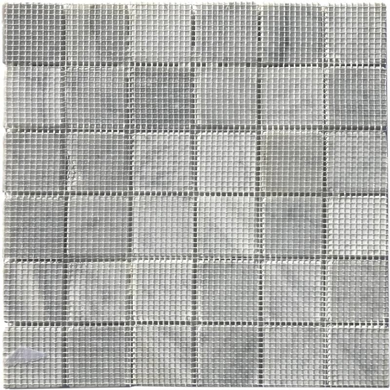 Carrara Marble 2" x 2" Grid Tumbled Mosaic Tile