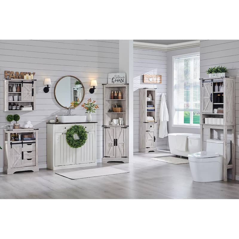 Farmhouse Over The Toilet Storage Cabinet, Cabinet Over Toilet