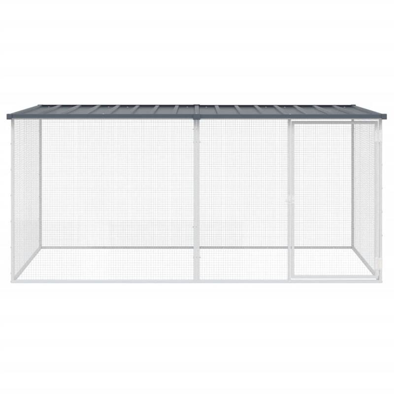 vidaXL Chicken Cage with Roof Metal Chicken Run Animal House Galvanized Steel