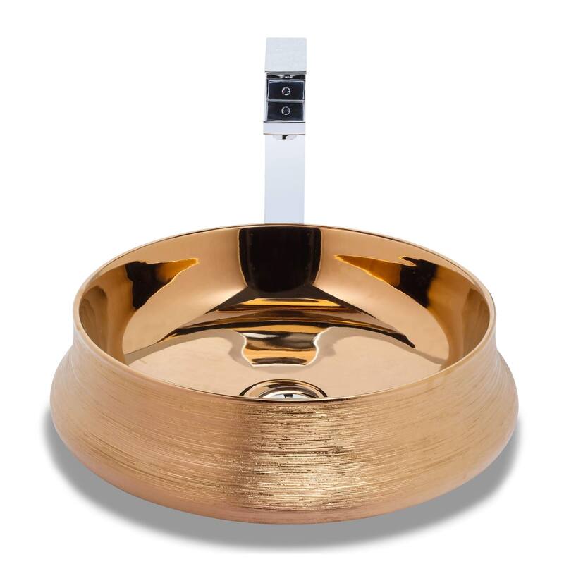 Fine Fixtures LUXURY VESSEL ROUND 18 X 18 BRUSHED BRONZE