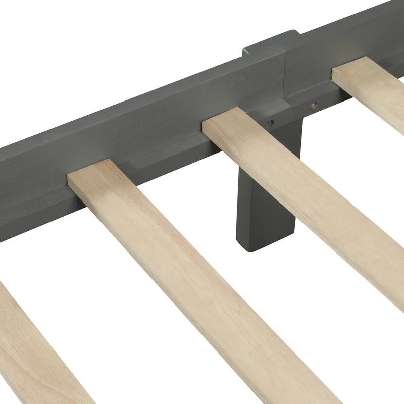 Wood Deluxe Platform Bed Frame with Headboard