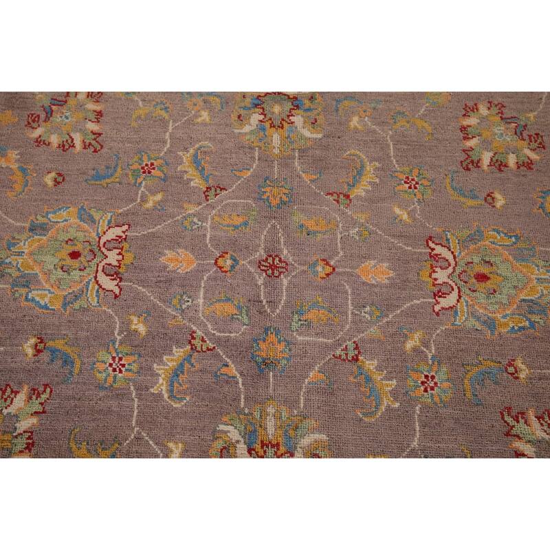 Floral Oushak Oriental Area Rug Handmade Wool Carpet - 6'5" x 9'5"