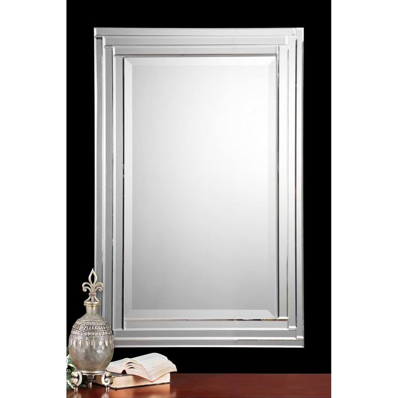 Uttermost Alanna 34" x 22" Rectangular Luxe Frameless Bathroom Wall