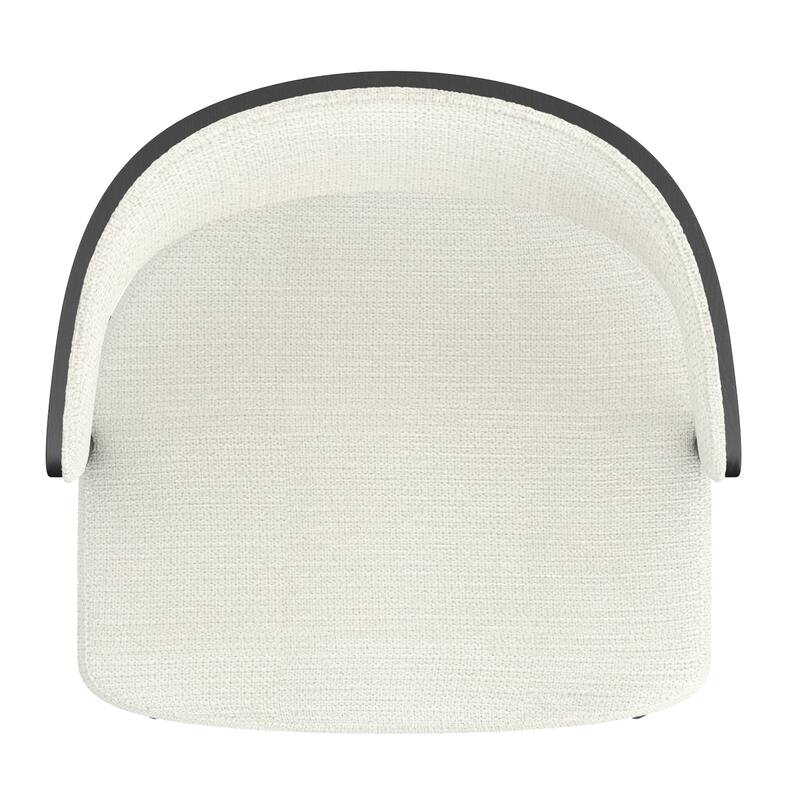 Modern Performance Fabric & Bentwood & Metal Dining Chair, Set of 4 - Dark Beige & Black